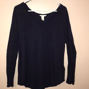 Navy blue loose fitted long sleeve